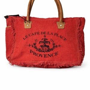 Chic Red Canvas Tote by